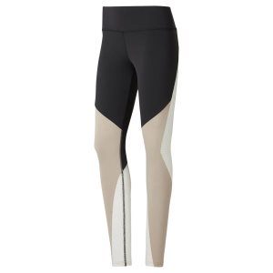 Legginsy Damskie Reebok Lux Colorblock Czarne PL 41VWDYZ